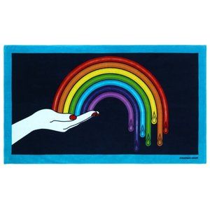 Jonathan Adler Drip Rainbow Pride Cotton Beach Towel NWT